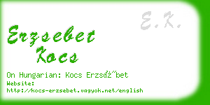 erzsebet kocs business card